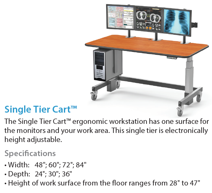 AFC Industries Single Tier Cart Radiology Furniture