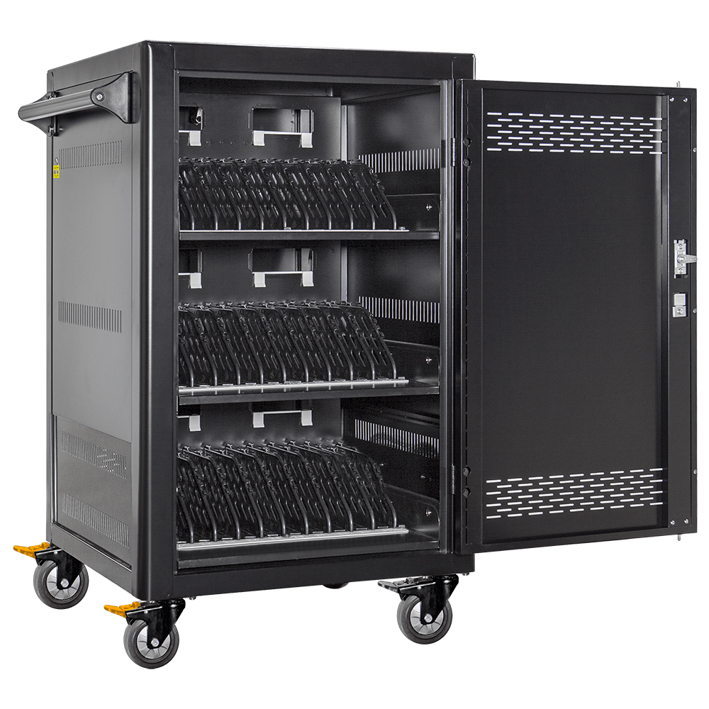 mobile charge and secure rolling cart for notebooks, ipads, laptops, chromebooks,