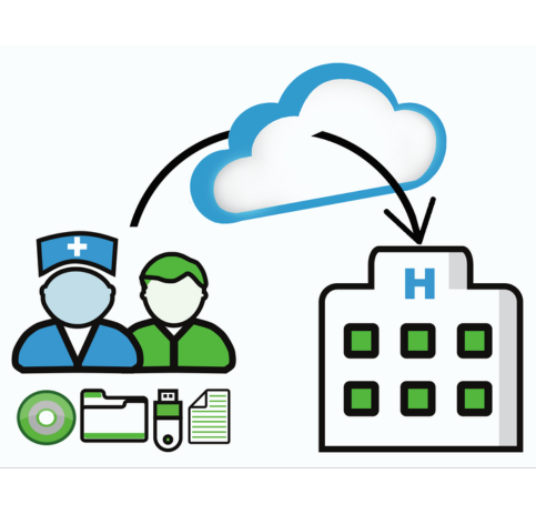 Vertex Upload is a cloud-brokered solution for patients and providers to securely send medical data – No account set up and no cloud storage. Email a link and a separate Access Code to have data securely uploaded to your on-site Vertex Inbox.